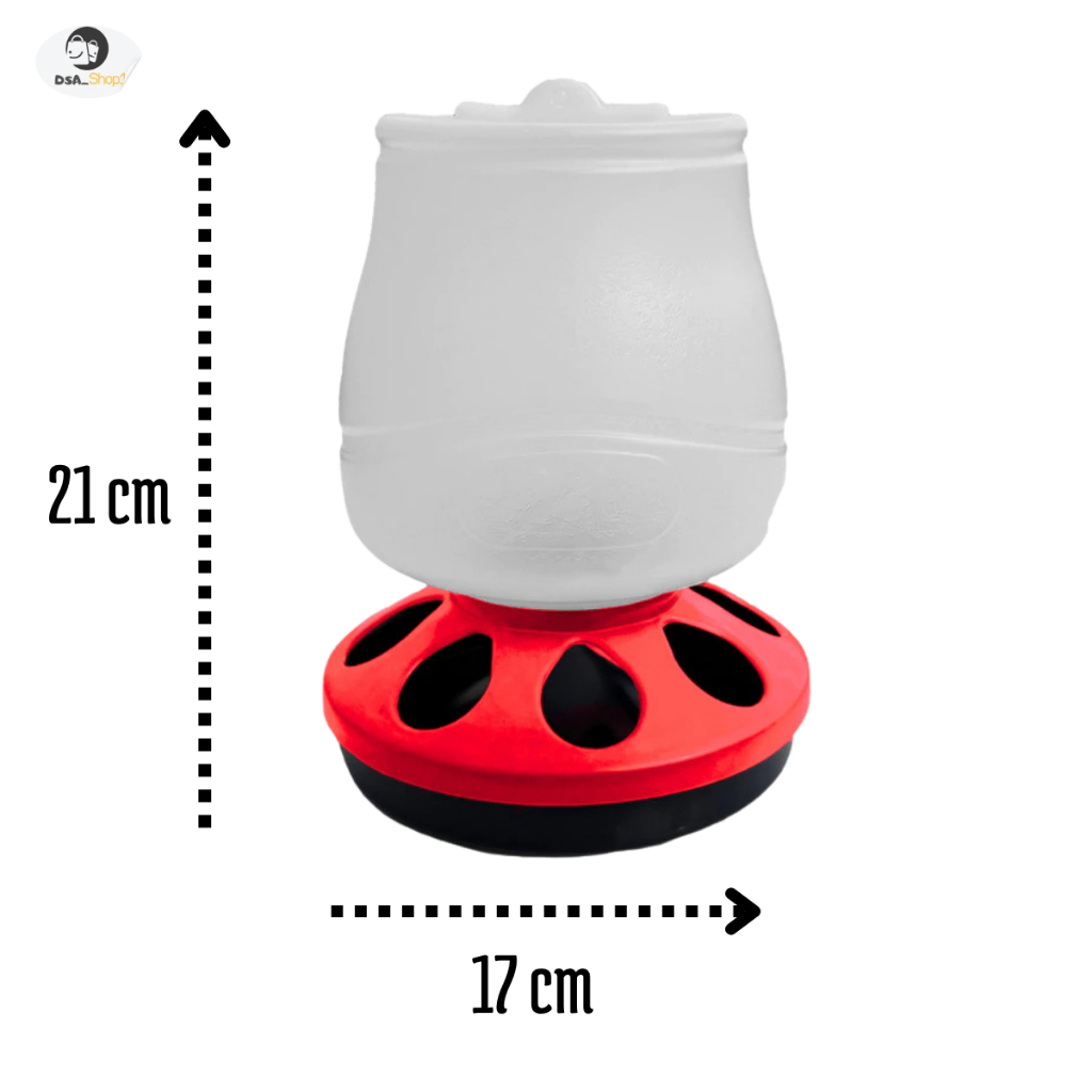 Kit Comedouro 2 kg Automatico E Bebedouro 2lts Aves Galinha Vermelho