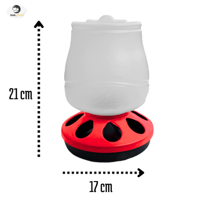 Kit Comedouro 2 kg Automatico E Bebedouro 2lts Aves Galinha Vermelho