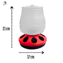 Kit Comedouro 2 kg Automatico E Bebedouro 2lts Aves Galinha Vermelho