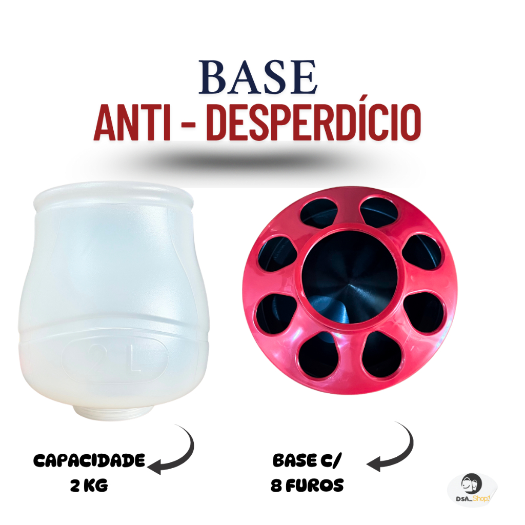 Kit Comedouro 2 kg Automatico E Bebedouro 2lts Aves Galinha Vermelho