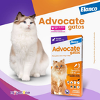 Advocate Elanco 0,8 mL para Gatos de 4 a 8 Kg - 3 Bisnagas