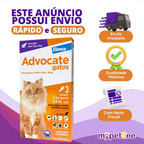 Advocate Elanco 0,8 mL para Gatos de 4 a 8 Kg - 3 Bisnagas