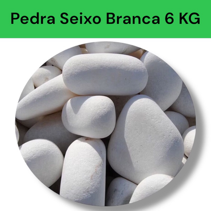 Pedra branca dolomita seixo- pacote 2kg