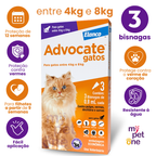 Advocate Elanco 0,8 Ml Para Gatos De 4 A 8 Kg - 3 Bisnagas