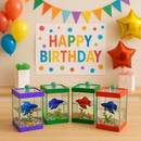 aquário beteiras lembrancinha para aniversário 10x10x13 para peixe betta kit com 6 und