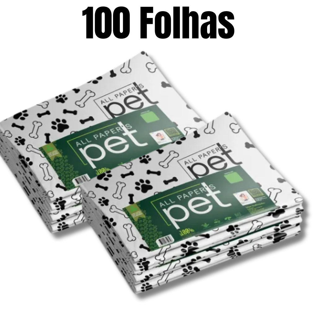 Kit Jornal Pet Higiênico 50/100/150/200 Folhas Biodegradável Atóxico Não Mancha