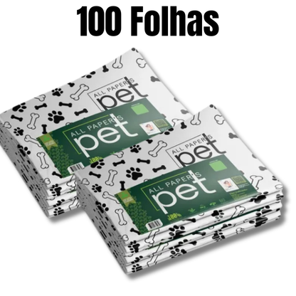 Kit Jornal Pet Higiênico 50/100/150/200 Folhas Biodegradável Atóxico Não Mancha