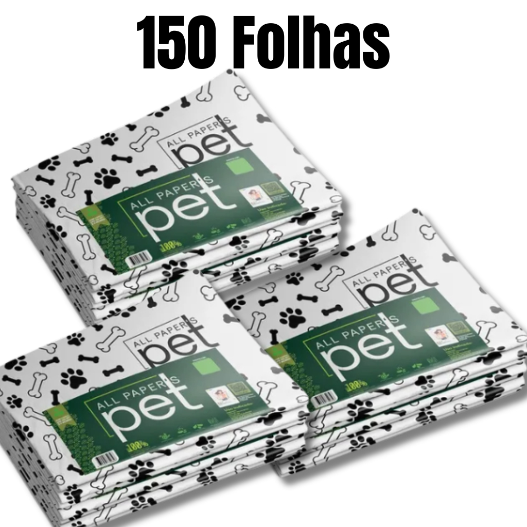 Kit Jornal Pet Higiênico 50/100/150/200 Folhas Biodegradável Atóxico Não Mancha