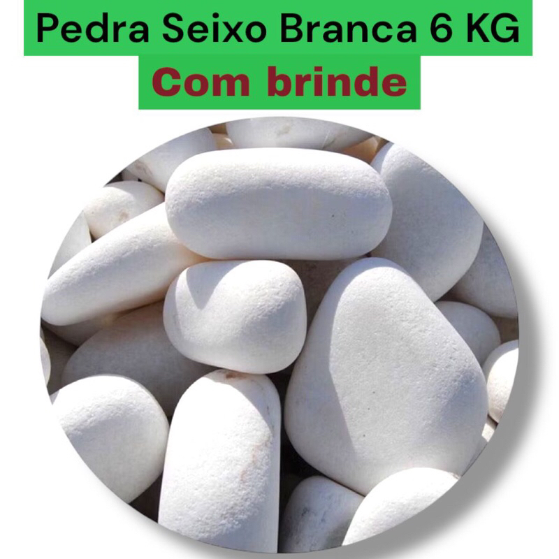 Pedra branca dolomita seixo- pacote 2kg