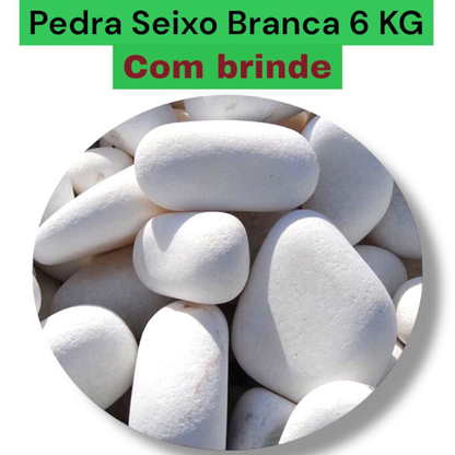 Pedra branca dolomita seixo- pacote 2kg