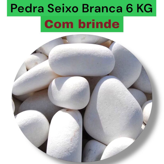 Pedra branca dolomita seixo- pacote 2kg