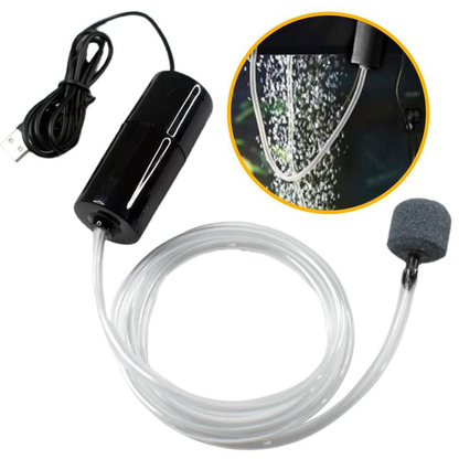 Bomba De Oxigênio/Ar Compressor Filtro Usb Portátil Para Aquario De Peixes 12V Silencioso