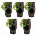 Enfeite de Aquário Em Resina Tronco Toca Peixe Com Planta 7x3cm - AX1101P