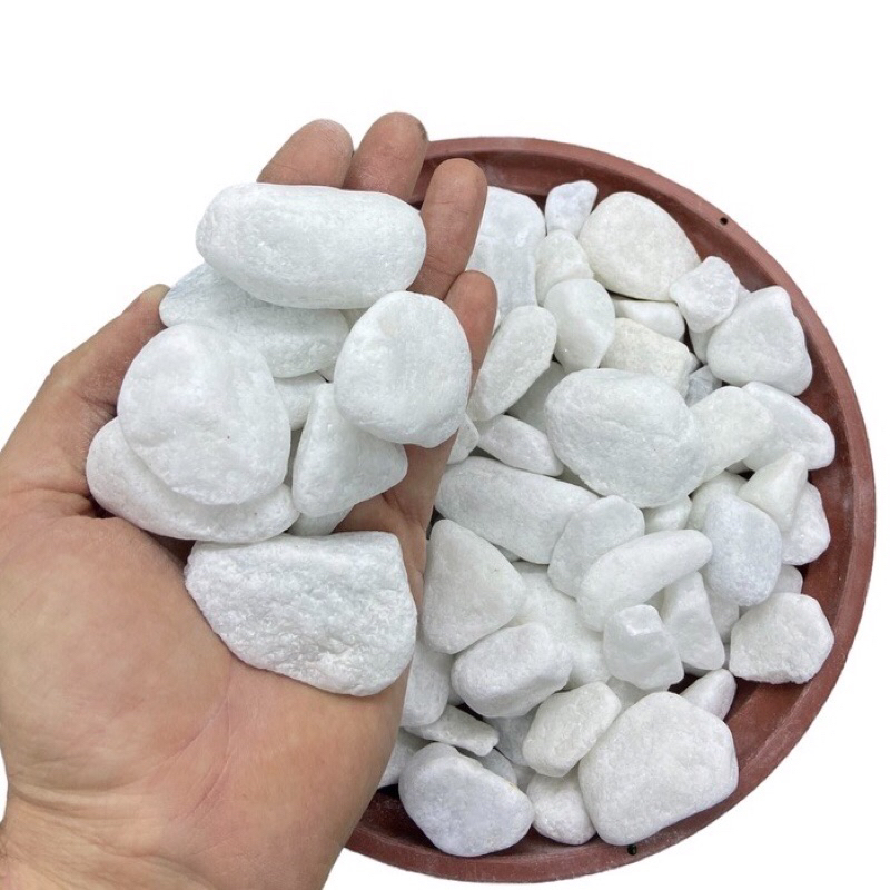 Pedra Branca Dolomita Seixo- Pacote 2Kg