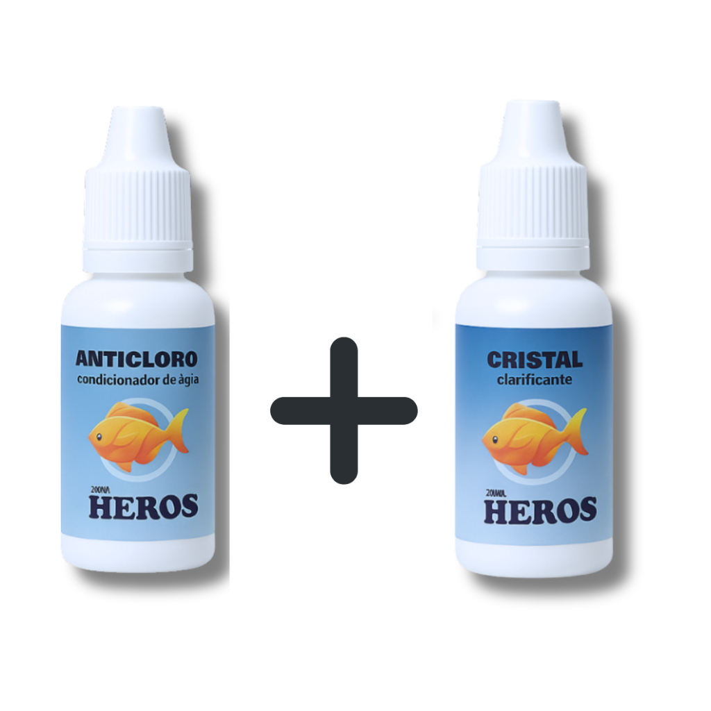 Kit Condicionador Anticloro 20ml + Clarificante Cristal 20ml - Água Cristalina e Peixes Saudáveis