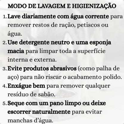 Kit 2 Pote Comedouro e Bebedouro Pesado Polido de Alumínio Ração para Cães Pequeno Porte PP 280 ml