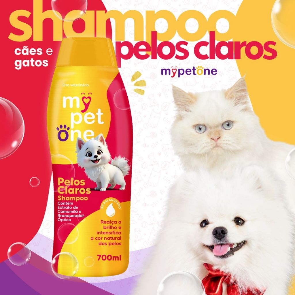 Shampoo e Condicionador para Cachorro e Gato Mypetone 700 ml - 1 Unidade ou Kit 2 Unidades