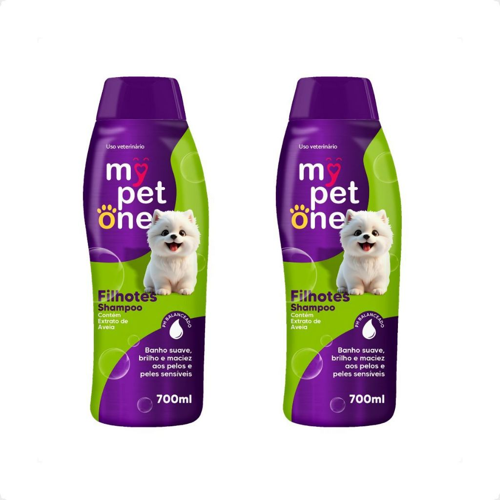 Shampoo E Condicionador Para Cachorro E Gato Mypetone 700 Ml - 1 Unidade Ou Kit 2 Unidades