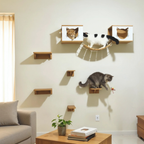 Playground para Gatos 9pçs REFORÇADO Mdf 15mm PREMIUM Resistente Montado Parque Gato Playground