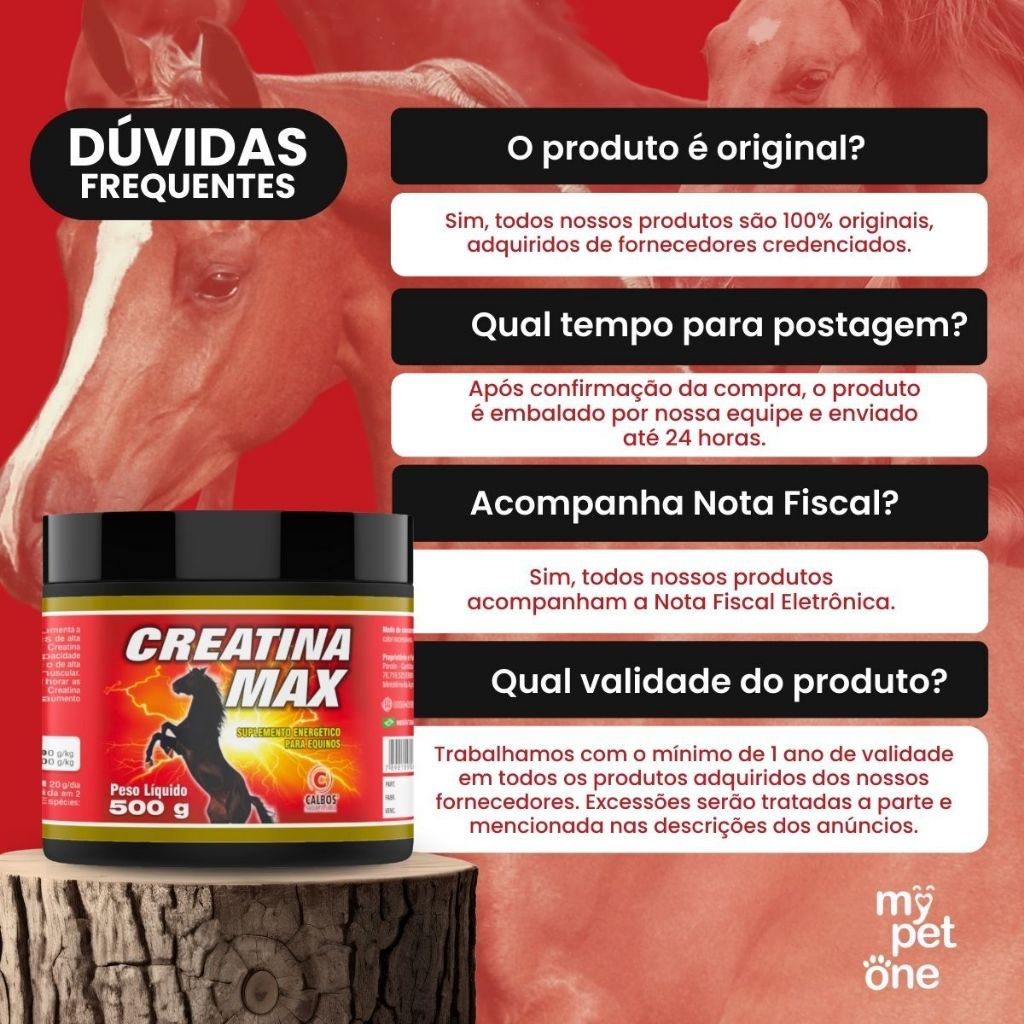 Creatina Max Calbos Suplemento para Cavalos Atletas - 500g