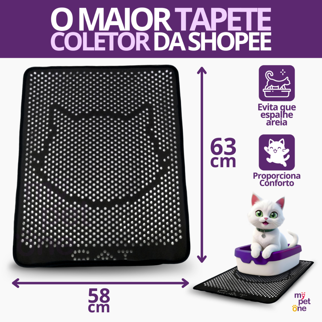 Tapete Coletor de Areia Para Gatos Higiênico Cat - Mypetone