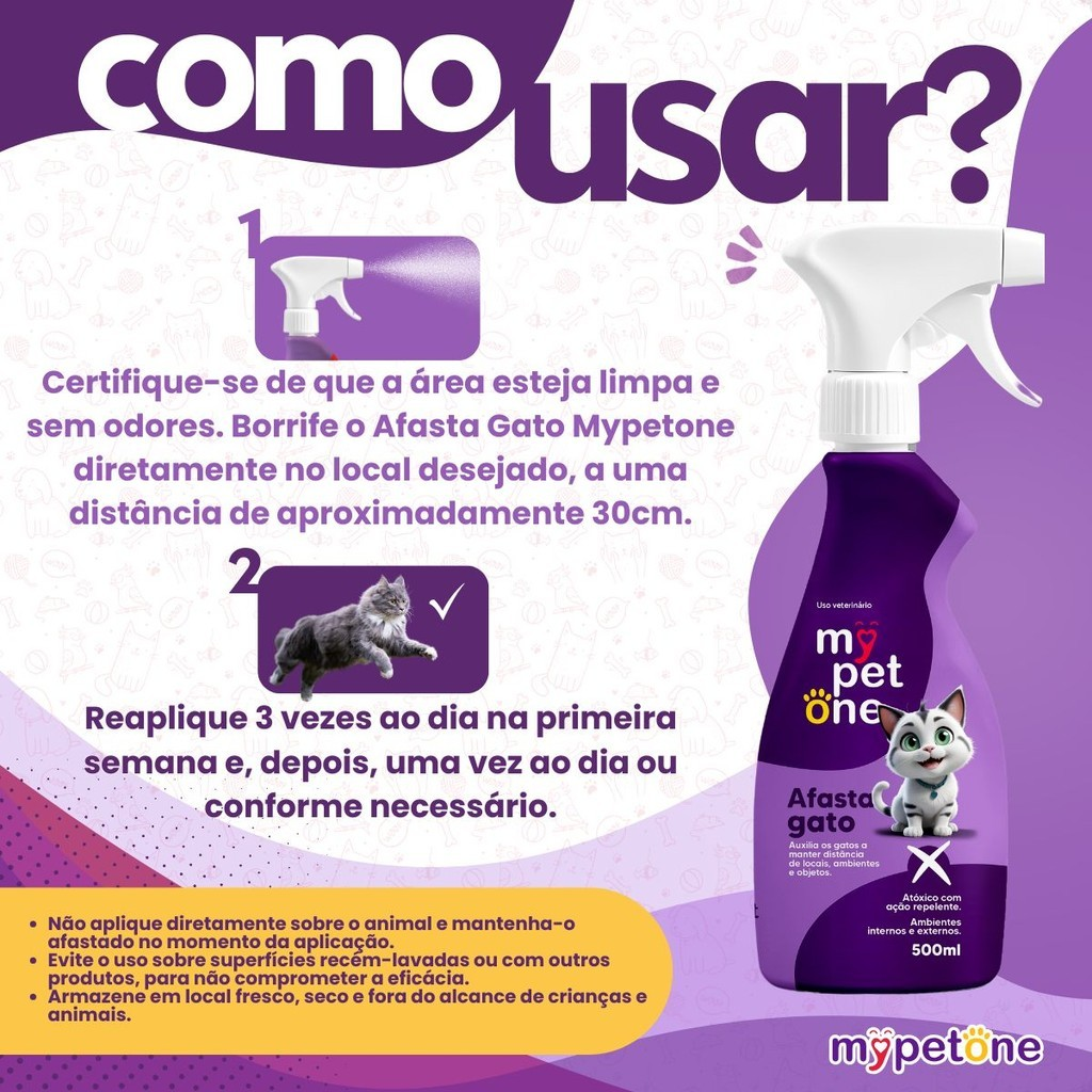 Kit 2 Afasta Gato Mypetone - 500mL