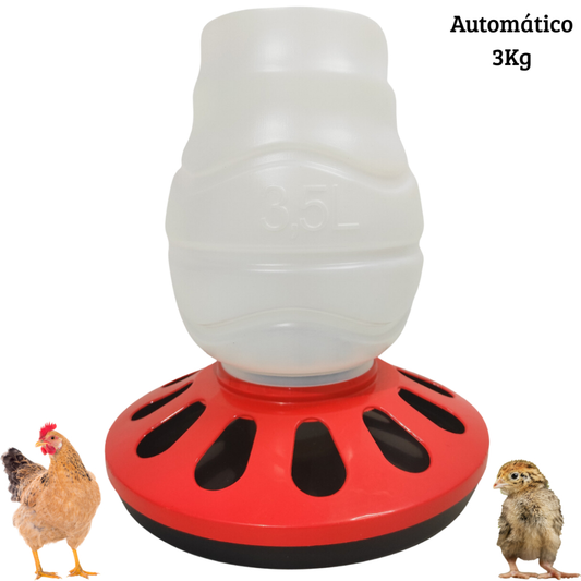 Comedouro Aves Galinhas Pintinho Codorna Granja Galinheiro Automático 3Kg