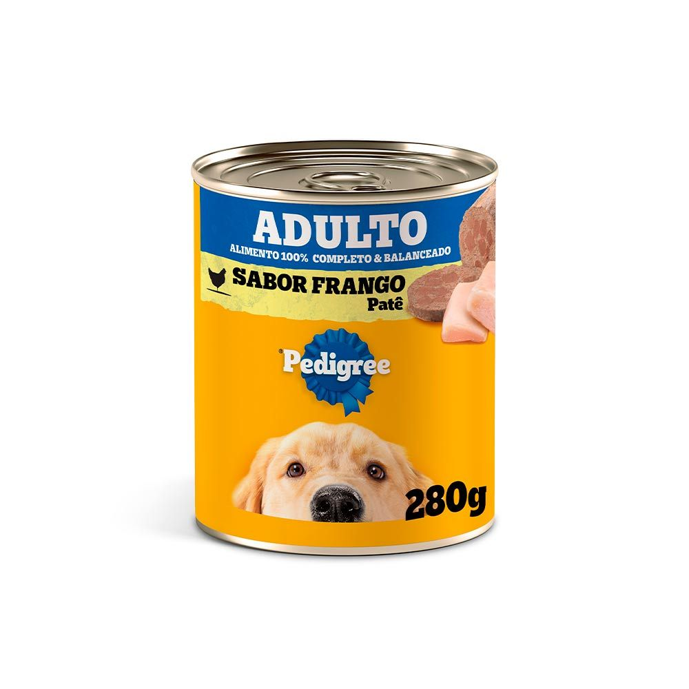 PEDIGREE LATA PATÊ SABORES CARNE E FRANGO 280 GR KIT 02/04 UND OU MIX