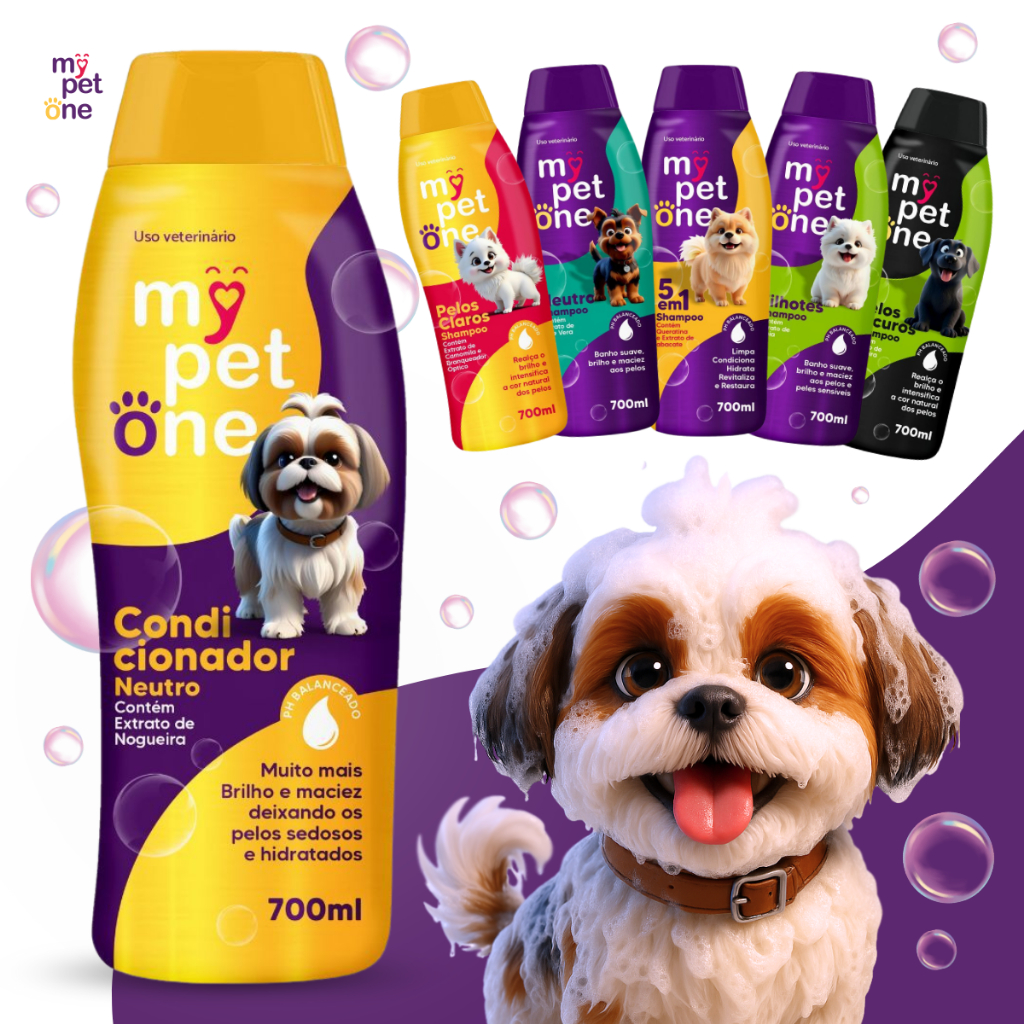 Shampoo e Condicionador Premium 700 mL Cães e Gatos Mypetone