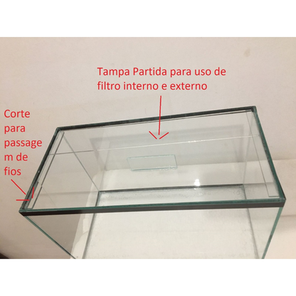 Aquário de peixes 20 Litros 40x20x25cm | Ideal para Peixes Ornamentais Vidro 3mm Produto já montado