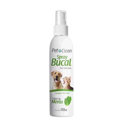 Spray Bucal p/ Cães Gatos Combate Mau Hálito Pet Clean 120ml - Pet Caixas