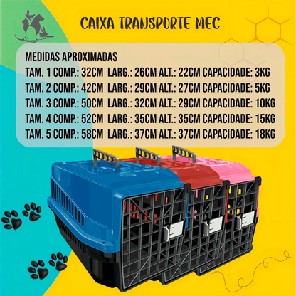 Caixa de transporte Transportadora Pet do 1 ao 5 Cachorro e Gato