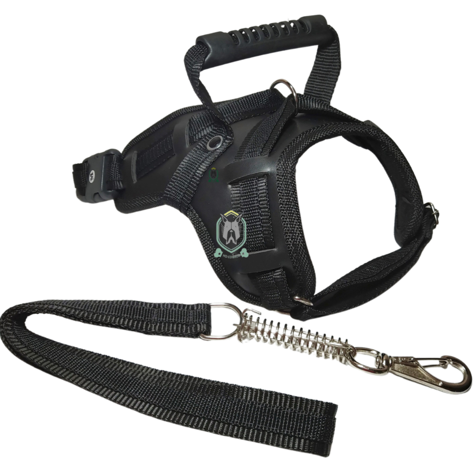 Coleira Pet Resistente Para Cachorro Pitbull Labrador Dogo Rottweiller + Guia Peitoral De Cão Husky