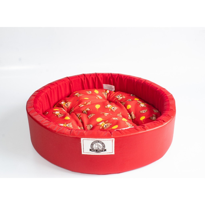 Cama Pet Caminha Redonda Almofada Para Cães E Gatos Estampada Lavável Para Aréa Externa