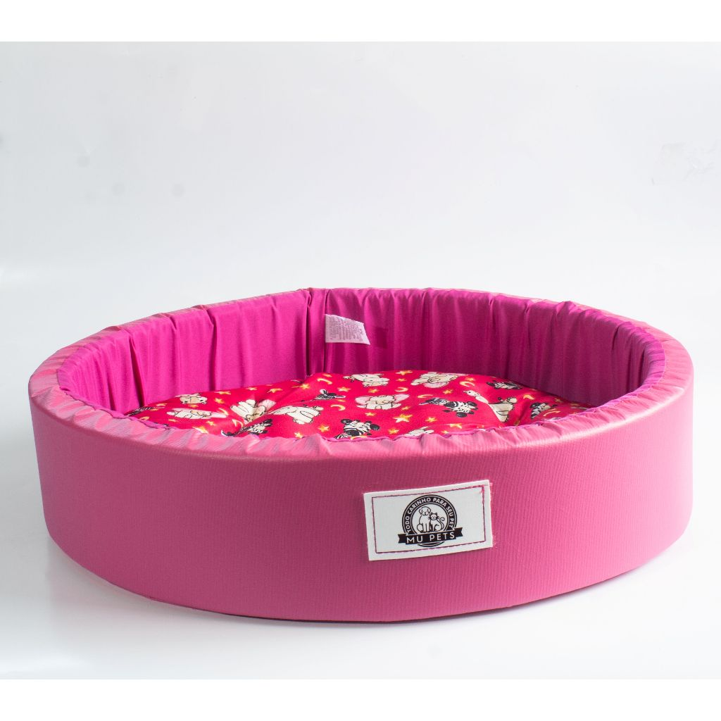 Cama Pet Caminha Redonda Almofada Para Cães E Gatos Estampada Lavável Para Aréa Externa