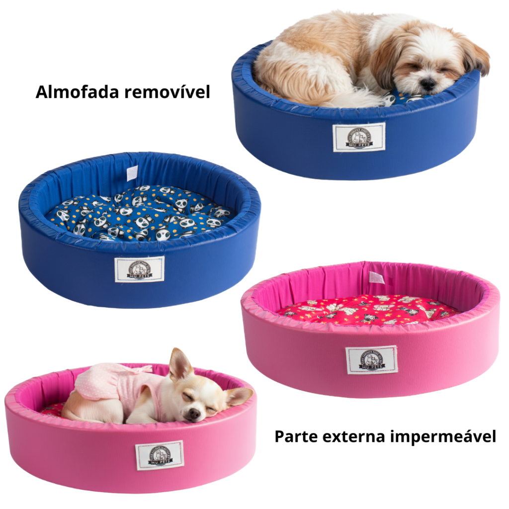 Cama Pet Caminha Redonda Almofada Para Cães e Gatos estampada Lavável Para Aréa Externa