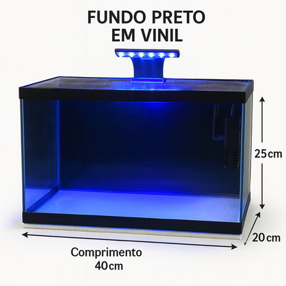 Aquário De Peixes 20 Litros 40X20X25Cm | Ideal Para Peixes Ornamentais Vidro 3Mm Produto Já Montado