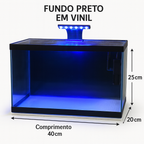 Aquário de peixes 20 Litros 40x20x25cm | Ideal para Peixes Ornamentais Vidro 3mm Produto já montado