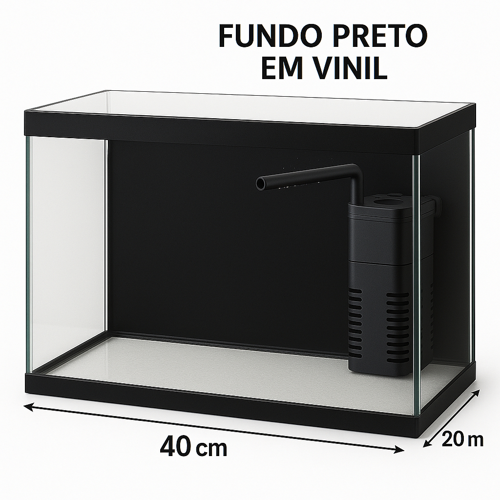 Aquário de peixes 20 Litros 40x20x25cm | Ideal para Peixes Ornamentais Vidro 3mm Produto já montado