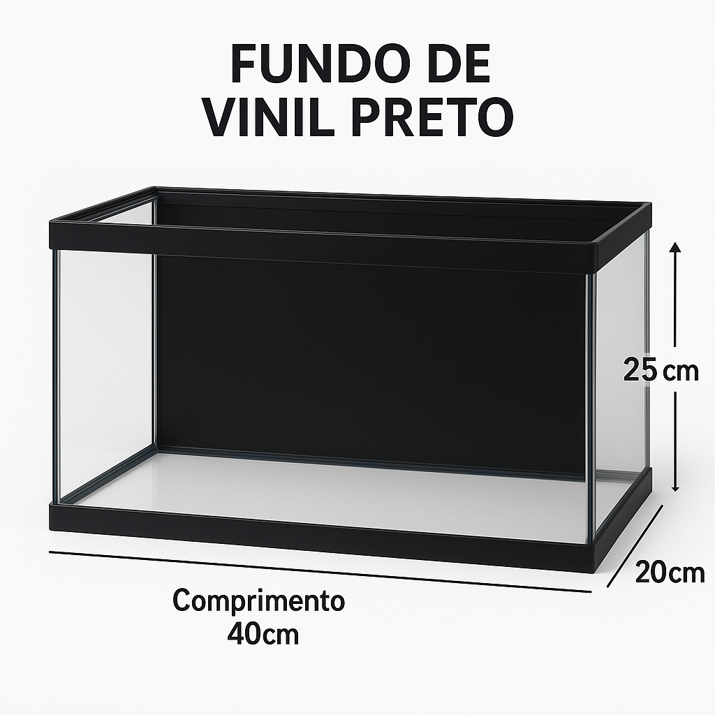 Aquário de peixes 20 Litros 40x20x25cm | Ideal para Peixes Ornamentais Vidro 3mm Produto já montado