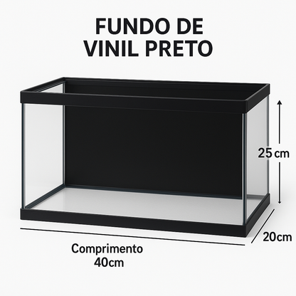 Aquário de peixes 20 Litros 40x20x25cm | Ideal para Peixes Ornamentais Vidro 3mm Produto já montado