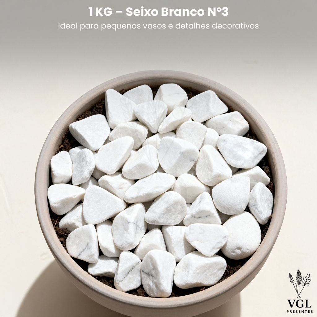 Pedra Para Vasos De Plantas Seixo Branco Dolomita Natural Premium Decoração Canteiros E Jardins