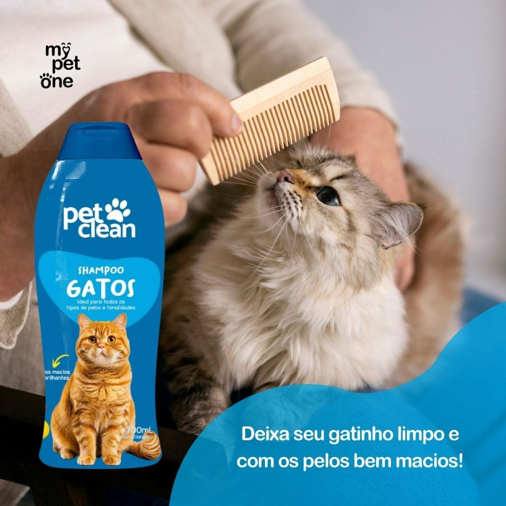 Shampoo e Condicionador 2 em 1 para Gatos 700ml - Pet Clean