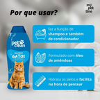 Shampoo e Condicionador 2 em 1 para Gatos 700ml - Pet Clean