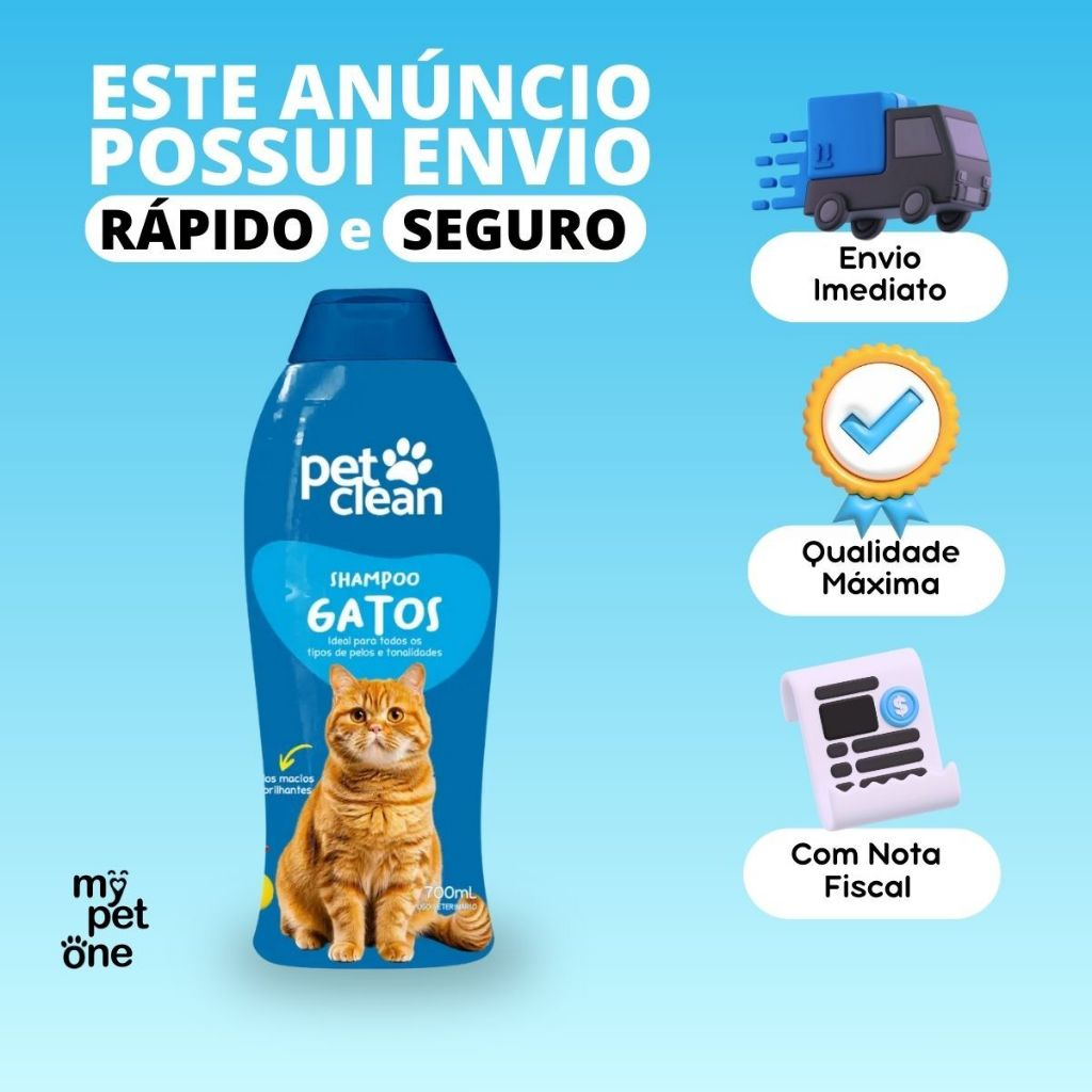 Shampoo e Condicionador 2 em 1 para Gatos 700ml - Pet Clean