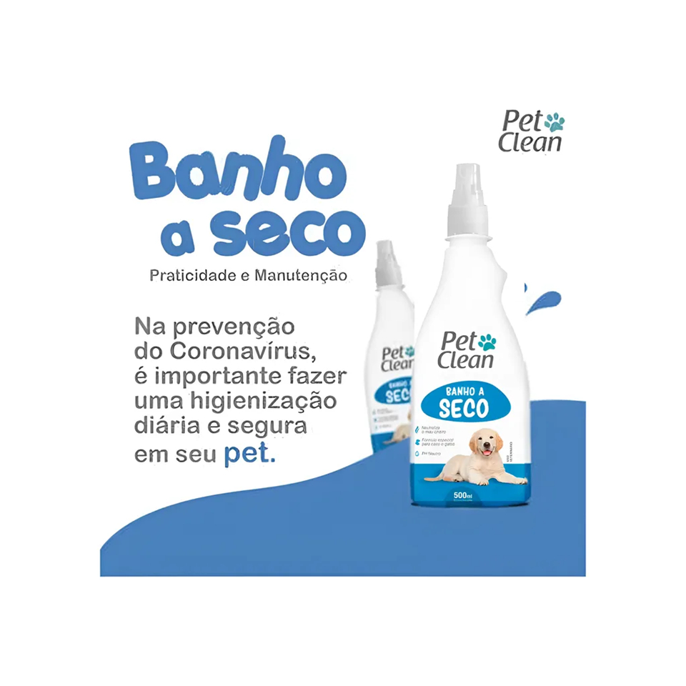 Banho A Seco Liquido Para Cães E Gatos Pet Clean 500ml
