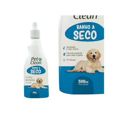 Banho A Seco Liquido Para Cães E Gatos Pet Clean 500ml