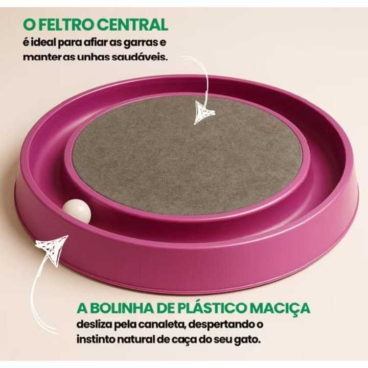 Arranhador para Gatos Redondo com Bolinha Interativo Relax Antiestresse Brinquedos para Gatos
