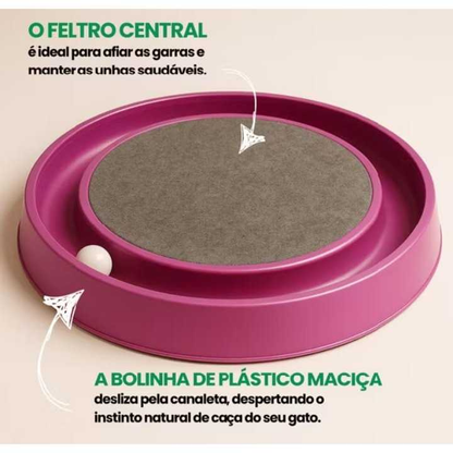 Arranhador para Gatos Redondo com Bolinha Interativo Relax Antiestresse Brinquedos para Gatos