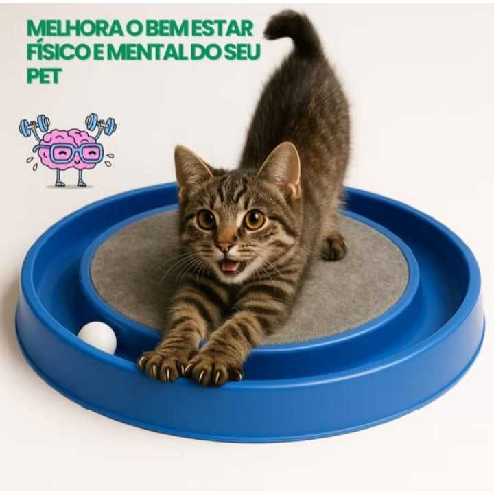 Arranhador para Gatos Redondo com Bolinha Interativo Relax Antiestresse Brinquedos para Gatos